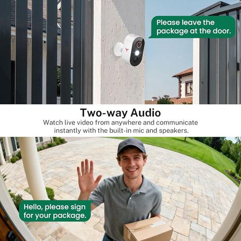 1080p كاميرا أمان لاسلكية مع اكتشاف الإنسان من الذكاء الاصطناعي ، الرؤية الليلية ، الحديث ثنائي الاتجاه ، التخزين السحابي ، 2.4 جرام واي فاي ، كاميرا بطارية للأمن المنزلي (2 الأضواء) in Kuwait