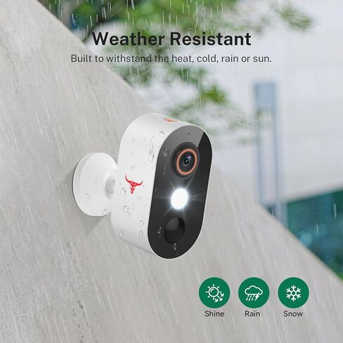 1080p كاميرا أمان لاسلكية مع اكتشاف الإنسان من الذكاء الاصطناعي ، الرؤية الليلية ، الحديث ثنائي الاتجاه ، التخزين السحابي ، 2.4 جرام واي فاي ، كاميرا بطارية للأمن المنزلي (2 الأضواء) in Kuwait