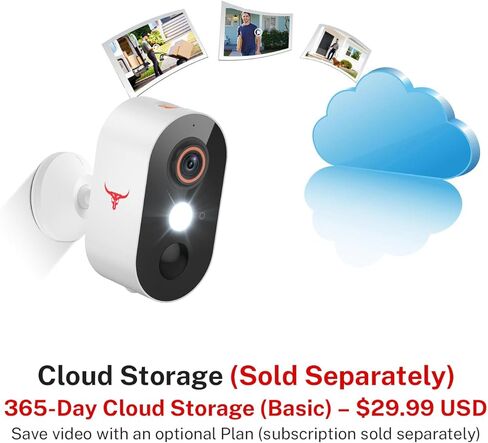 1080p كاميرا أمان لاسلكية مع اكتشاف الإنسان من الذكاء الاصطناعي ، الرؤية الليلية ، الحديث ثنائي الاتجاه ، التخزين السحابي ، 2.4 جرام واي فاي ، كاميرا بطارية للأمن المنزلي (2 الأضواء) in Kuwait