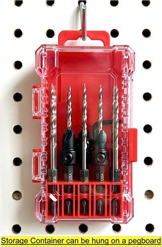 FTG USA Countersink Drill Bit Set 3 Pc #6#8#10 Adjustable Countersink with 6 Pc Replacement Tapered Drill Bits for Wood in Storage Container in Saudi Arabia