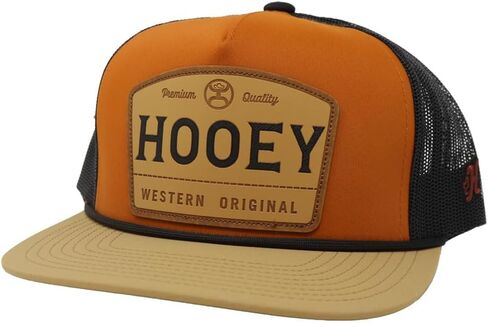 Hooey Men's Trip Adjustable Snapback Trucker Mesh Back Hat (Tan/Black) in Saudi Arabia