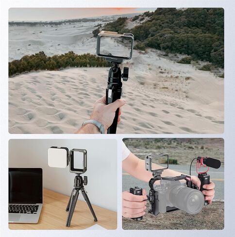 NEEWER Protective Cage Compatible with DJI Osmo Action 6, Aluminum Quick Release Expansion Frame Case Action Camera Accessories, 1/4" Thread & Cold Shoe for Tripod Selfie Stick Mic LED Light, AC049 in Saudi Arabia