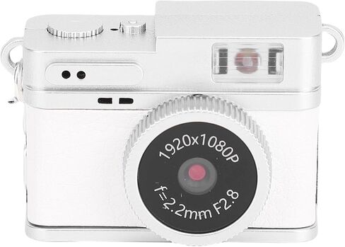 VBESTLIFE Keychain Digital Camera, 1080P HD Portable Small Compact Video Recorde with Flash Light and Chain Necklace, for Travel, Vlog (White) in Saudi Arabia
