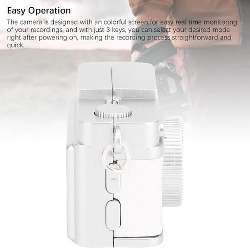VBESTLIFE Keychain Digital Camera, 1080P HD Portable Small Compact Video Recorde with Flash Light and Chain Necklace, for Travel, Vlog (White) in Saudi Arabia