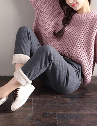 Gihuo Women's Sherpa Lined Sweatpants Winter Casual Jogger Sweat Pants Warm Athletic Thermal Fleece Lining Lounge Pants in Kuwait