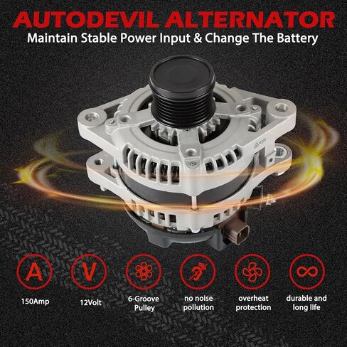 13859 Alternator Fit for Sequoia 2001-2002 V8 4.7L, for Tundra 2000 2001 2002 V8 4.7L, Replace OE 27060-0F020-84, 102211-0610 in Saudi Arabia