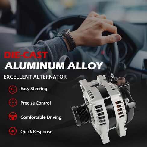 13859 Alternator Fit for Sequoia 2001-2002 V8 4.7L, for Tundra 2000 2001 2002 V8 4.7L, Replace OE 27060-0F020-84, 102211-0610 in Saudi Arabia