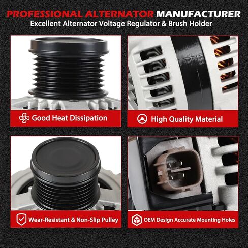 13859 Alternator Fit for Sequoia 2001-2002 V8 4.7L, for Tundra 2000 2001 2002 V8 4.7L, Replace OE 27060-0F020-84, 102211-0610 in Saudi Arabia