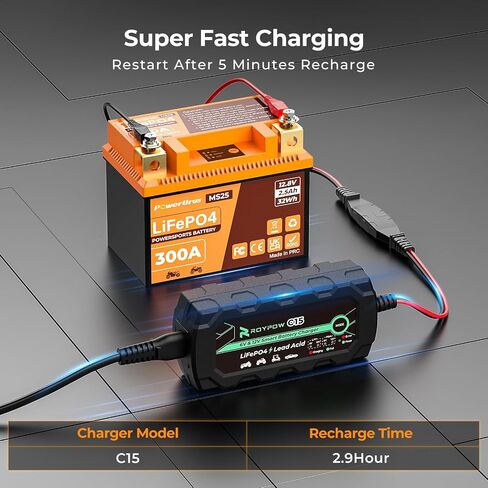 بطارية ليثيوم للدراجات النارية، بطارية ليثيوم PowerUrus 600A LiFePO4 للدراجات النارية، بطارية Powersports 12V 7Ah، ATV، UTV، Jet Ski، Quad، PWC، 4 عجلات، جزازة العشب، جرار، بطاريات المولدات in Saudi Arabia