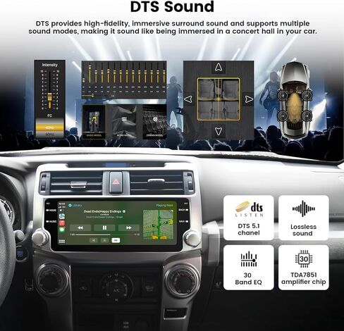 ROADANVI X12 10.25 "Stereo Car toyota 4runner 2010-2019 Wireless Carplay Android Auto 4G LTE Car Radio 2K 1920 × 720 Qled Touch Head Unit Android 12 GPS Mavigation in Kuwait