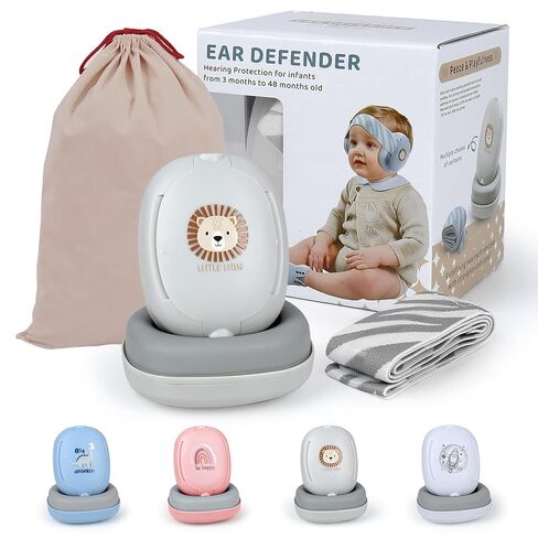 واقيات أذن الأطفال لعمر 3-48 شهرًا، تقليل الضوضاء بمقدار 25 ديسيبل، آمنة للغاية، أنماط كرتونية، عصابة رأس مضادة للانزلاق، قابلة للطي مع حقيبة - الحفلات الموسيقية، الألعاب النارية، السفر، التجديدات، أبيض in Kuwait