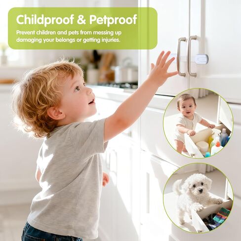 4-Pack Child Safety Locks，No Drilling Adhesive Child Safety Cabinet Lock Proofing-Adjustable and Easy to Install,Multi Purpose for Drawers,Cupboard,Fridge,Dishwasher,Toilet Seat,Oven in Saudi Arabia