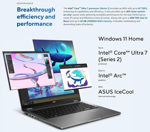 ASUS Vivobook S 14 Copilot+ PC Laptop 14" WUXGA OLED 60Hz Laptop Intel Core Ultra 7 258V 32GB RAM 1TB SSD, Black, Windows 11 Pro in Saudi Arabia