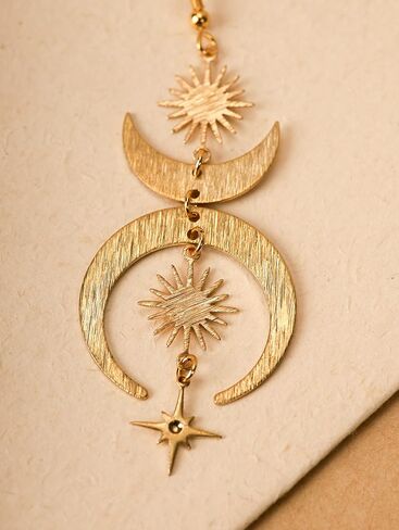 Sacina Black Celestial Sun Moon Star Earrings Dangle, Gothic Boho Earrings for Women, Boho Jewelry, Christmas Jewelry Gift For Women in Saudi Arabia