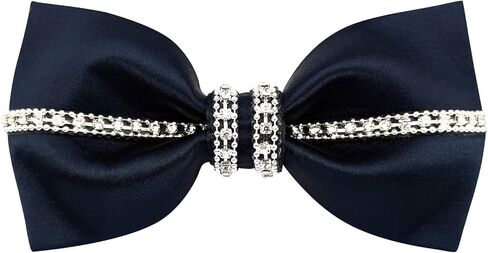 Men's 100% Satin Silk Luxury Bling Black Oversized Pre-tied Bow Ties Big Bowtie for Men in Kuwait