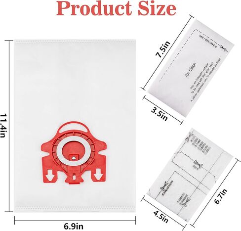 3D Airclean Dust Bags Replacement for Miele FJM Vacuum Compact C2 Compact C1 Complete C1 S241 S290 S300i S500 S700 S4 S6 Series (Pack of 15) with 3 Motor Protection Filters 3 Air.Clean Filters in Saudi Arabia