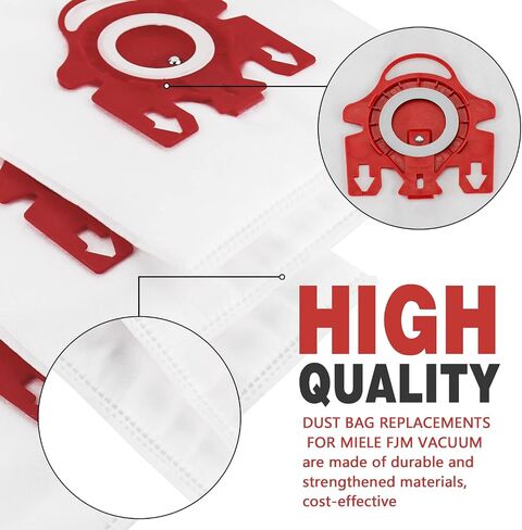 3D Airclean Dust Bags Replacement for Miele FJM Vacuum Compact C2 Compact C1 Complete C1 S241 S290 S300i S500 S700 S4 S6 Series (Pack of 15) with 3 Motor Protection Filters 3 Air.Clean Filters in Saudi Arabia
