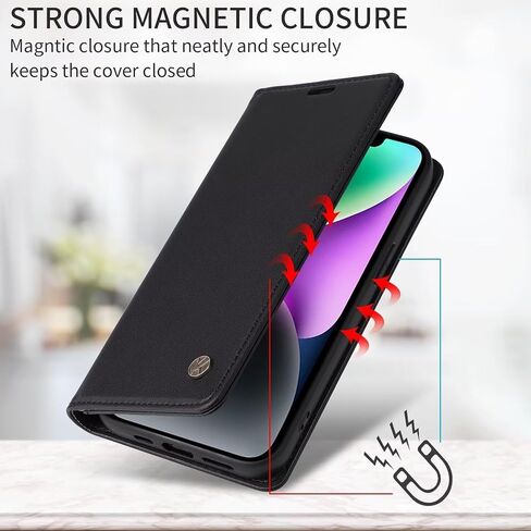 Case Compatible Xiaomi 12 Lite with Flip Case Book Cover Premium PU Leather Magnetic Folding Stand Case for Xiaomi 12 Lite, Black in Saudi Arabia