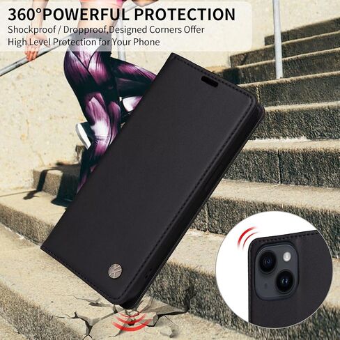 Case Compatible Xiaomi 12 Lite with Flip Case Book Cover Premium PU Leather Magnetic Folding Stand Case for Xiaomi 12 Lite, Black in Saudi Arabia