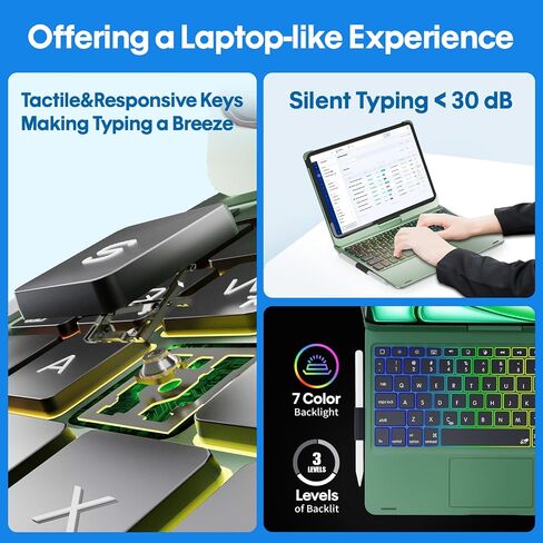 Babg Touchpad لوحة مفاتيح Case for iPad 10th Generation & iPad 11th (A16،2025) ، iPad Air 11 （M3 ، M2/iPad Pro 11 include لوحة المفاتيح و iPad Air 5th/Air 4th Keybor in Saudi Arabia