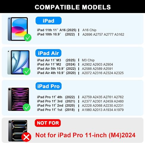 Babg Touchpad لوحة مفاتيح Case for iPad 10th Generation & iPad 11th (A16،2025) ، iPad Air 11 （M3 ، M2/iPad Pro 11 include لوحة المفاتيح و iPad Air 5th/Air 4th Keybor in Saudi Arabia