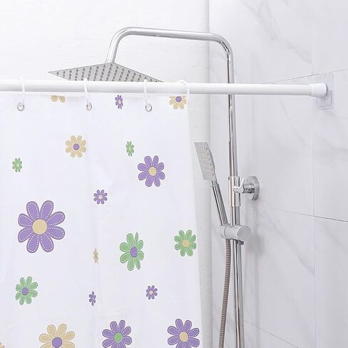 12PCS Self Adhesive Curtain Rod Holder, No Drill Curtain Rod Brackets, Nail Free Adjustable Curtain Rod Hooks, Curtain Rods No Drilling for Windows Home Kitchen Bedroom Hotel (White) in Kuwait