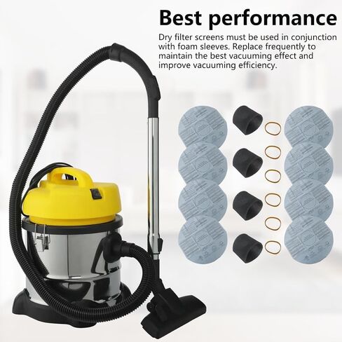 6x Replacement Filters 90107/90137 and 4x Foam Sleeve 90585 & 6x Retaining Bands Fit for shop vac filter 2.5 gallon: 9303511 (model L250), 5890200(K250), 2036000(MACM-250), 90S200 model in Saudi Arabia