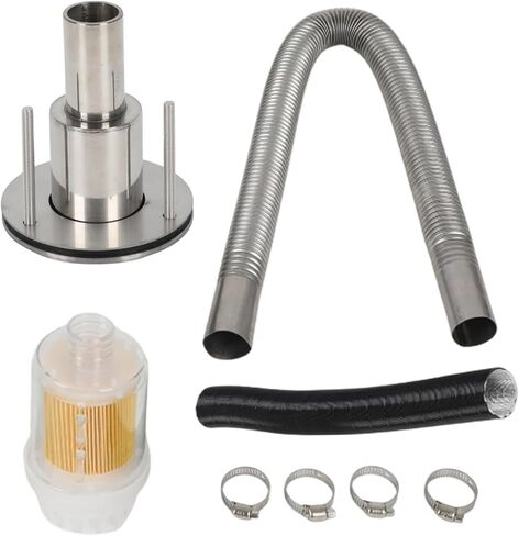 24mm Stainless Steel Exhaust Pipe Air Intake Filter and Pipe Double Wall Through the wall Connector Fitting Exhaust Wall Flange Port Socket for Diesel Parking Heater Install on RV, Greenhouse, Garages in Kuwait