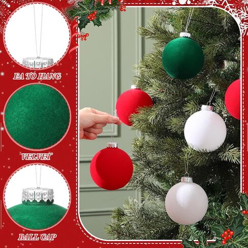 Liliful 12 Pcs Christmas Ball Ornaments Large 4'' Christmas Ornaments Xmas Shatterproof Tree Decorations Extra Large Outdoor Hanging Plastic Balls(Red,Green,Gold,Shiny) in Saudi Arabia
