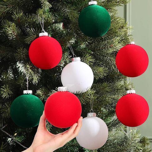Liliful 12 Pcs Christmas Ball Ornaments Large 4'' Christmas Ornaments Xmas Shatterproof Tree Decorations Extra Large Outdoor Hanging Plastic Balls(Red,Green,Gold,Shiny) in Saudi Arabia