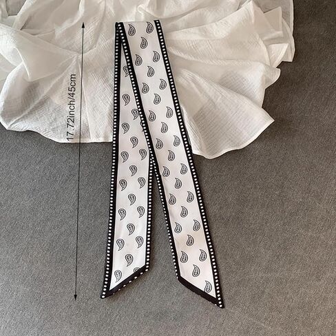 4 Pack Blue and White Pattern Hair Scarves, Neck Scarf Set with Polka Dot, Gingham, Floral Designs for Handbag, Purse Accessories in Saudi Arabia