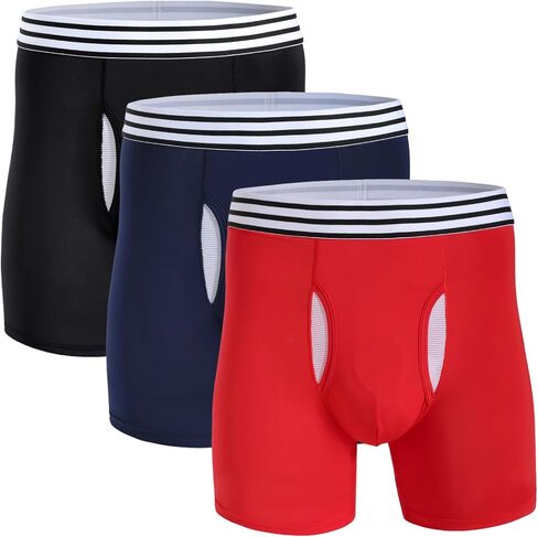 Men's Boxer Briefs - Moisture Wicking & No Ride Up, Ultra Soft Breathable Underwear,Athletic,3 Pack in Saudi Arabia