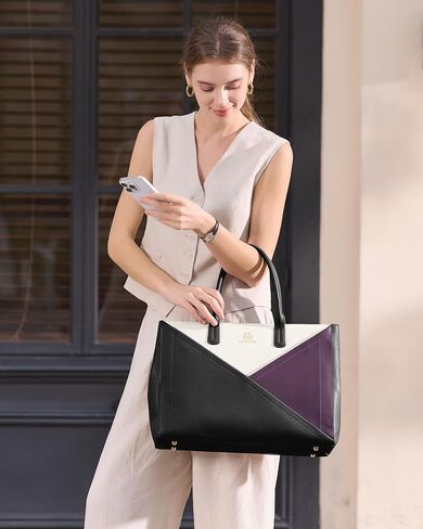 LoveVook Laptop Bag Bag للنساء مع حامل كوب كبير ، 15.6 بوصة بو حقيبة عمل حقيبة عمل معلم ، حقيبة مصحوبة للماء ، حقيبة يد حقيبة عمل على حقائب مكتب أعمال. in Saudi Arabia