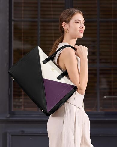 LoveVook Laptop Bag Bag للنساء مع حامل كوب كبير ، 15.6 بوصة بو حقيبة عمل حقيبة عمل معلم ، حقيبة مصحوبة للماء ، حقيبة يد حقيبة عمل على حقائب مكتب أعمال. in Saudi Arabia