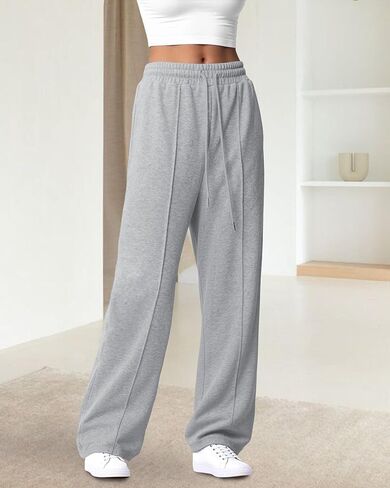 Womens Wide Leg Sweatpants High Waisted Drawstring Sweatpant Baggy Pants with Pockets Athletic Joggers in Kuwait