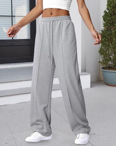Womens Wide Leg Sweatpants High Waisted Drawstring Sweatpant Baggy Pants with Pockets Athletic Joggers in Kuwait