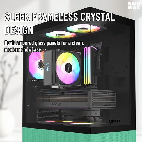 RAIDMAX I802 MESH AIR تدفق الهواء المضغوط ATX Mid Tower Case-270 ° عرض الزجاج المقسّر ، و 5 أضعاف مثبتة مسبقًا على مراوح RGB ثابتة 120 مم ، ويدعم لوحات موات GPU ATX/MICRO MICRO ، MAX 340 مم (أبيض) in Kuwait