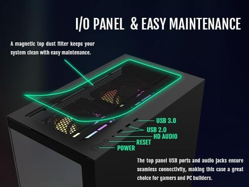 RAIDMAX I802 MESH AIR تدفق الهواء المضغوط ATX Mid Tower Case-270 ° عرض الزجاج المقسّر ، و 5 أضعاف مثبتة مسبقًا على مراوح RGB ثابتة 120 مم ، ويدعم لوحات موات GPU ATX/MICRO MICRO ، MAX 340 مم (أبيض) in Kuwait