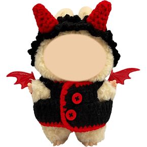 17cm Dolls Clothes Outfit Set for Labubu Dolls - Casual Style Hoodies Costumes for Doll, Black Set in Saudi Arabia
