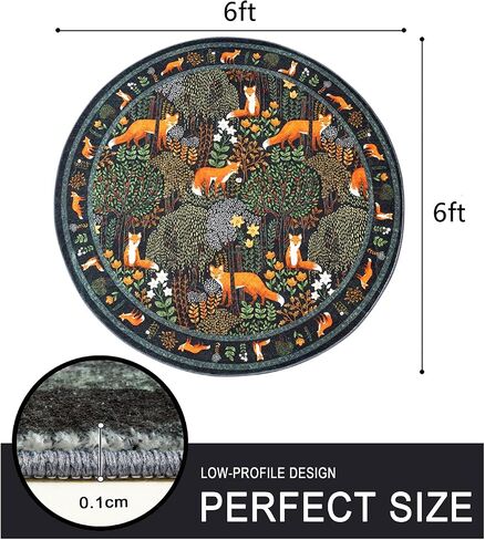 Cute Aesthetic Bedroom Rug, Ultra Thin Vintage Abstract 5x7 Carpet Washable, Boho Floral Botanical Area Rug for Living Room Entryway Kitchen Dorm, Green Woodland Forest Nature Kids Rug Nursery Carpet in Kuwait