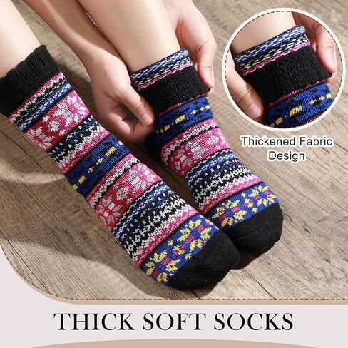 Vabean 30 Pairs Womens Winter Socks Thick Knit Socks Casual Socks Soft Warm Socks Women Sleeping Socks Slipper Socks Women Gift in Kuwait