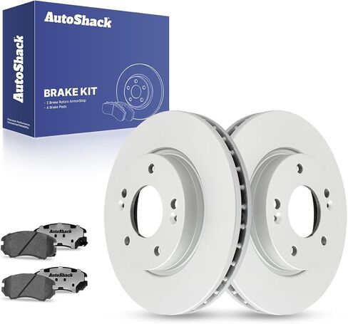 AutoShack Front Brake Rotors Ceramic Brake Pads | Replacement for 2007-2010 Hyundai Elantra 2.0L FWD | 6-PC Brake Kit in Saudi Arabia