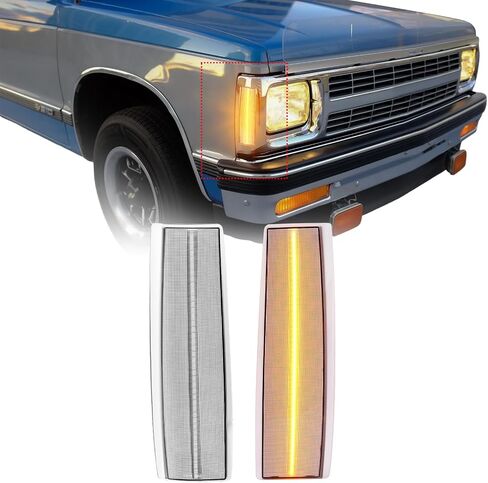 LED Side Marker Turn Signal Light Compatible with 1982-1994 Chevy S10 Blazer/Pickup for GMC Jimmy Envoy S15/Sonoma Oldsmobile Bravada Syclone Typhoon Corner light 2PCS Smoke Lens in Kuwait