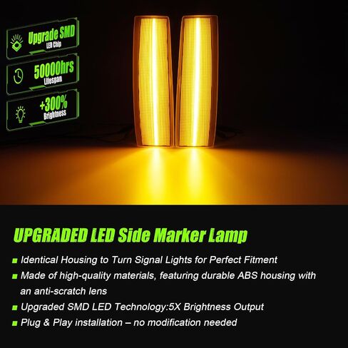LED Side Marker Turn Signal Light Compatible with 1982-1994 Chevy S10 Blazer/Pickup for GMC Jimmy Envoy S15/Sonoma Oldsmobile Bravada Syclone Typhoon Corner light 2PCS Smoke Lens in Kuwait