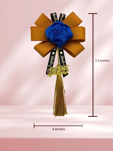 Grosgrain Ribbon LEI مع العديد من خيارات ألوان المدارس -Leis ، 48 "التخرج Leis ، 2025 Grosgrain Ribbon Leis -ألوان المدارس الخاصة (G2 Light Gold & White) in Saudi Arabia