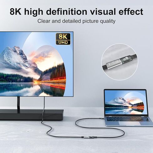 كابل امتداد USBC متوافق مع Thunderbolt 5 Extender نقل بيانات 80 جيجابت في الثانية ، USB C ذكر إلى كابل USB C الإناث ، عرض 8K/16K/PD 240W ، من أجل Thunderbolt 4/3/USB 5/4/SSD EGPU 1M/3.3FT in Kuwait