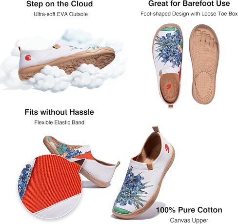 UIN Women's Walking Travel Shoes Slip On Microfiber Casual Loafers Lightweight Comfort Fashion Sneaker Toledo in Saudi Arabia