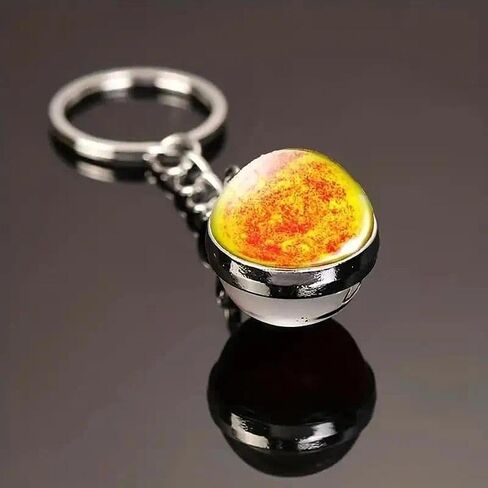 Portable Pendant Solar System Keychain - Real Planetary Pendants with Zodiac Signs Pendant Jewelry Glow in Dark（the Earth） in Saudi Arabia
