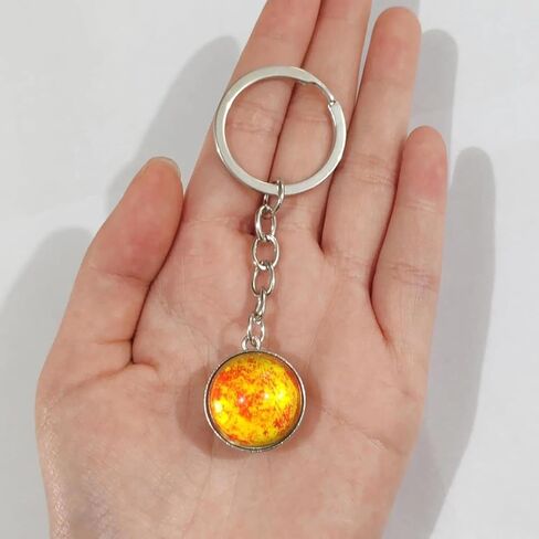 Portable Pendant Solar System Keychain - Real Planetary Pendants with Zodiac Signs Pendant Jewelry Glow in Dark（the Earth） in Saudi Arabia
