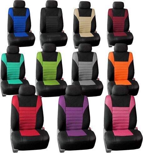 FH Group Automotive Car Seat Covers Rear Set Premium 3D Air Mesh Seat Covers, Airbag Compatible and Split Bench Cover Universal Fit Interior Accessories for Cars Trucks and SUVs - Blue in Saudi Arabia